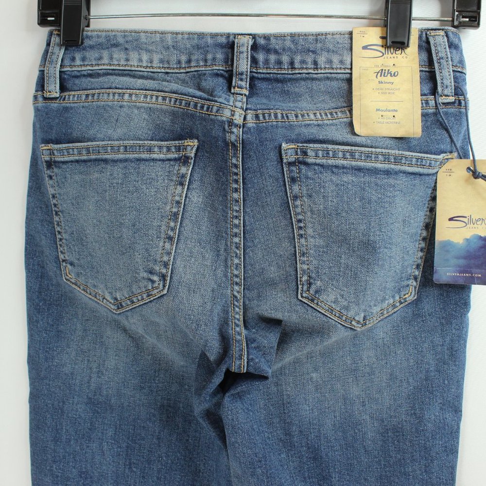 BLUE JEANS SILVER AIKO Skinny Women's Size‎ W24 L25 - Picture 11 of 12